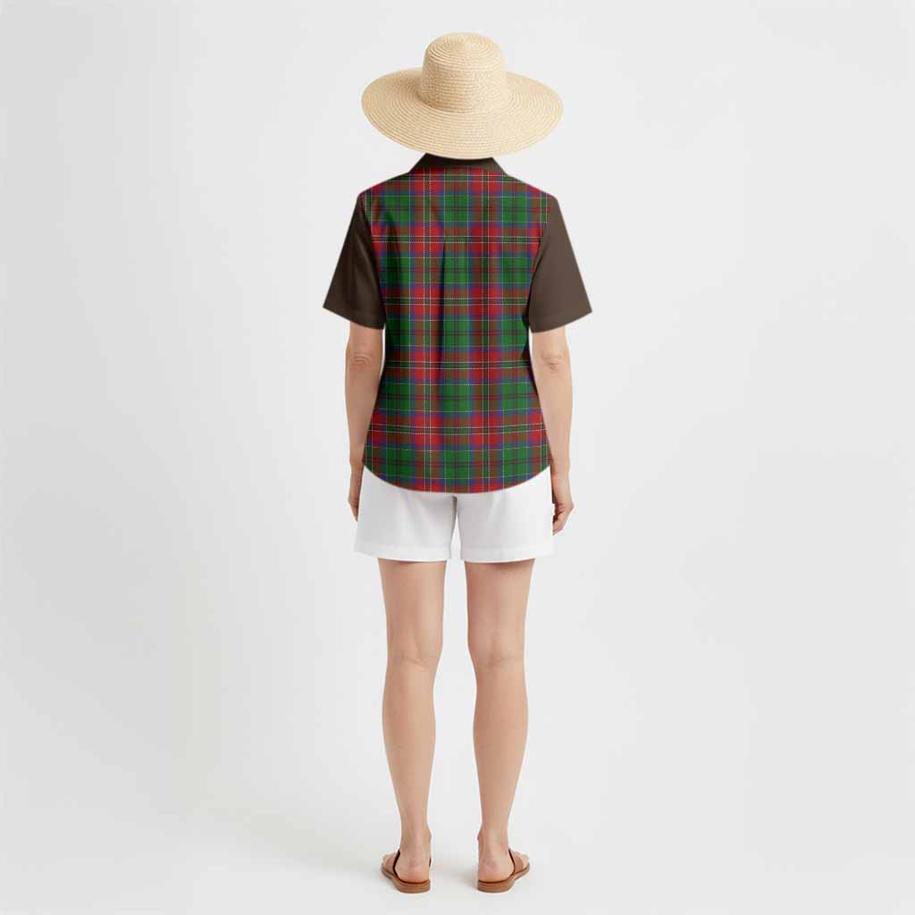 MacCulloch (McCulloch) Tartan Accent Hawaiian Shirt with Family Crest