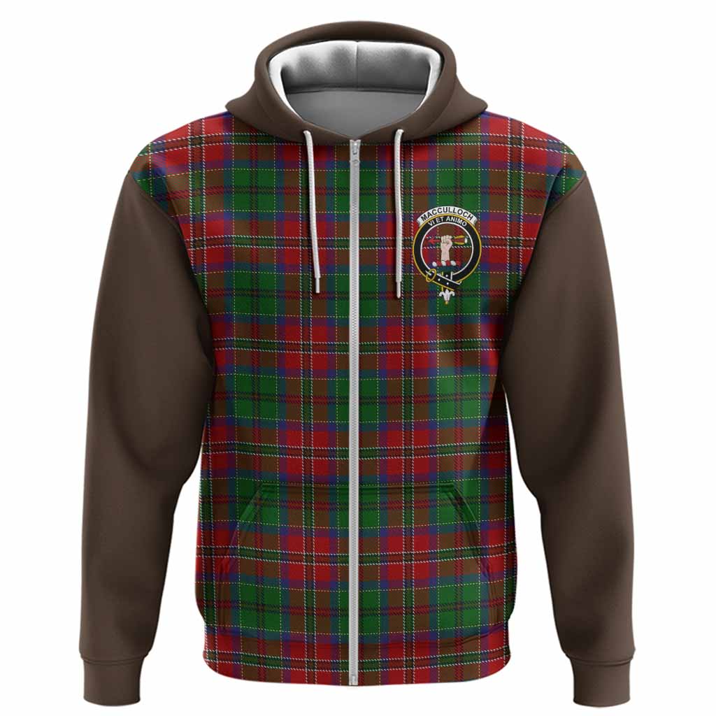 MacCulloch (McCulloch) Tartan Accent Hoodie with Family Crest