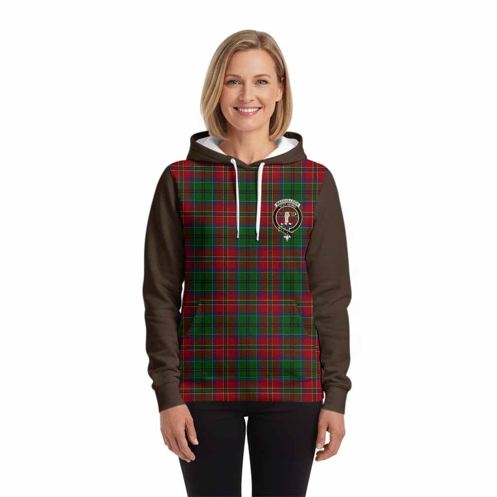 MacCulloch (McCulloch) Tartan Accent Hoodie with Family Crest