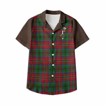 MacCulloch (McCulloch) Tartan Accent Kid Hawaiian Shirt with Family Crest
