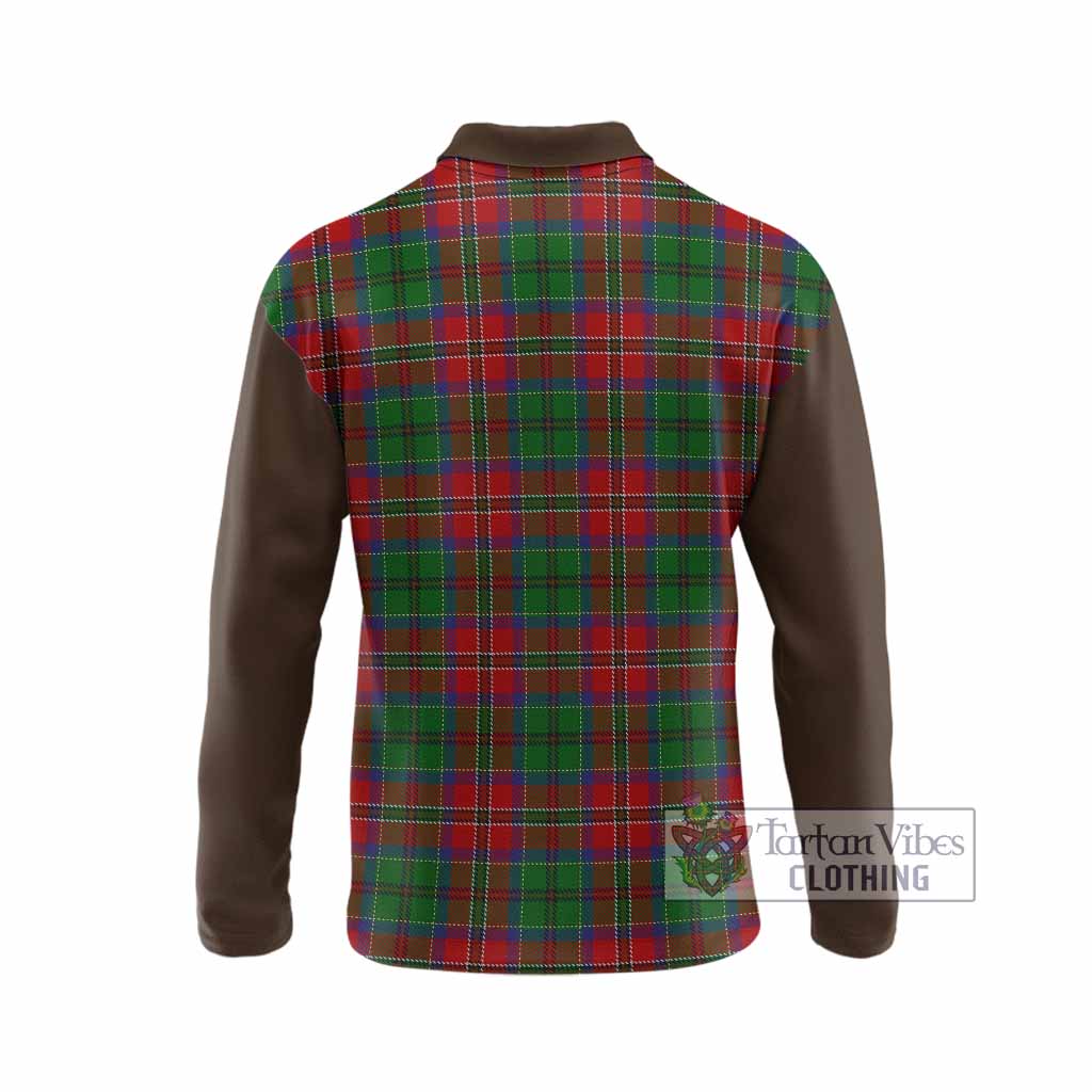 MacCulloch (McCulloch) Tartan Accent Long Sleeve Polo Shirt with Family Crest