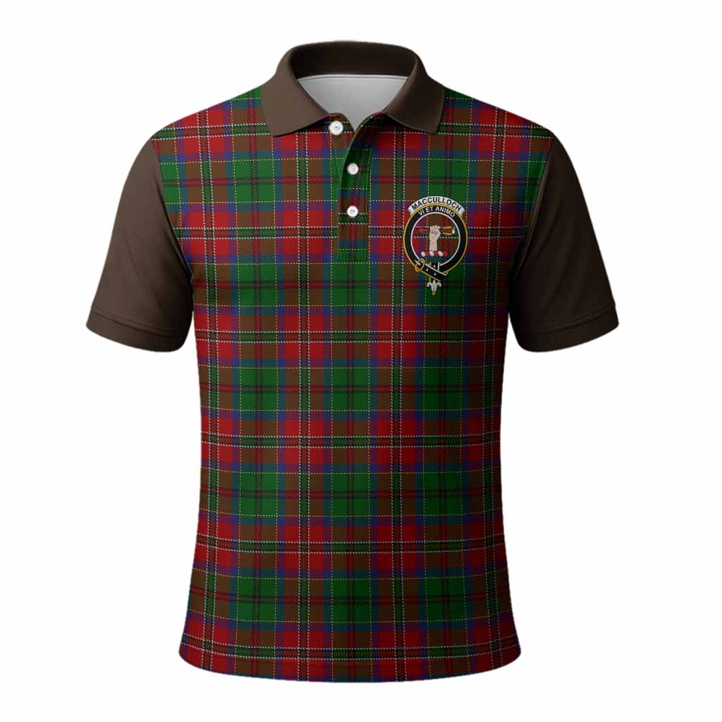 MacCulloch (McCulloch) Tartan Accent Polo Shirt with Family Crest