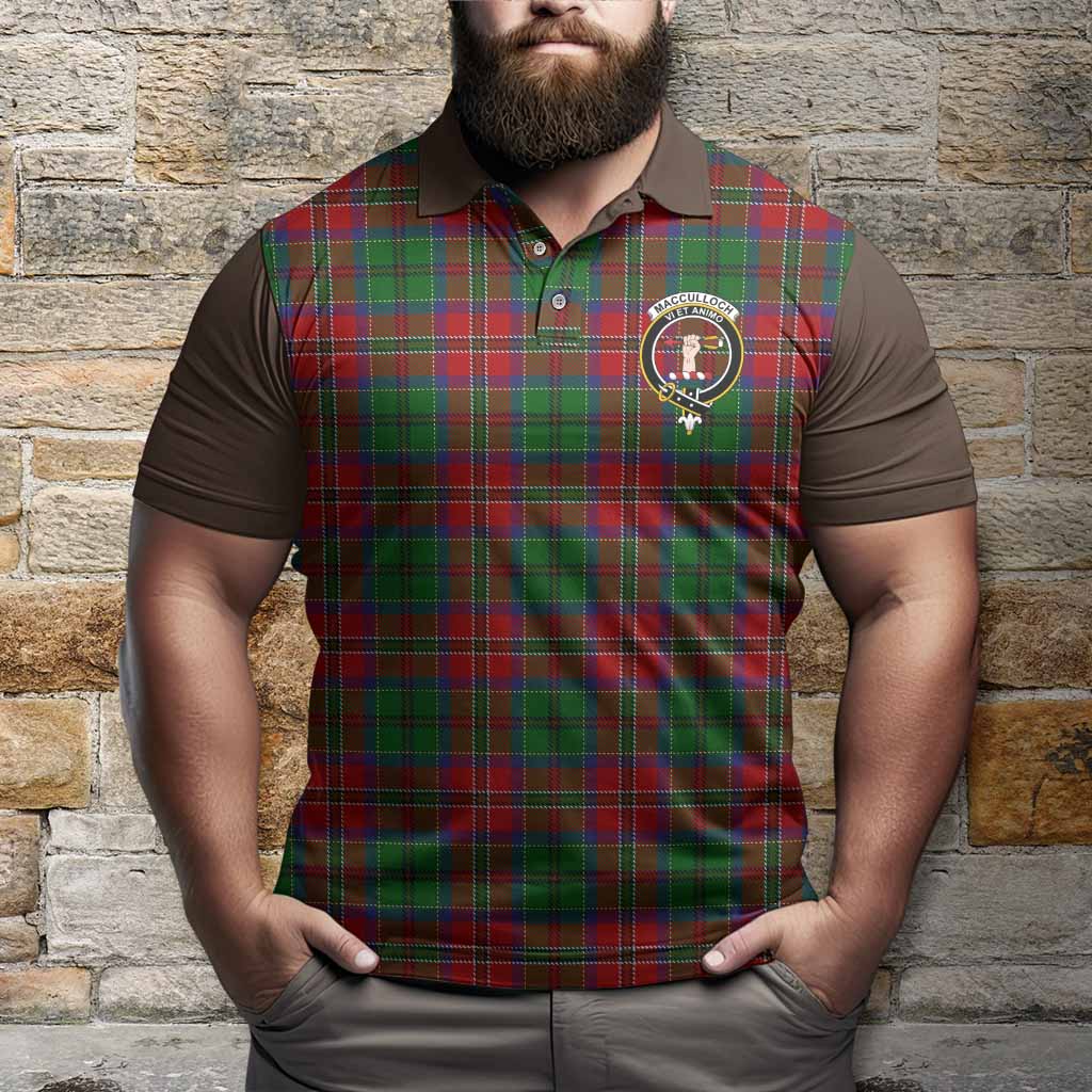 MacCulloch (McCulloch) Tartan Accent Polo Shirt with Family Crest
