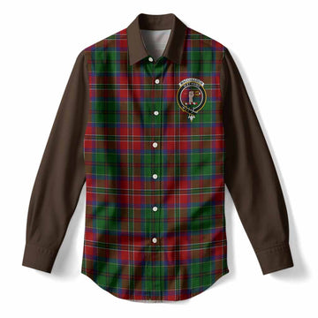 MacCulloch (McCulloch) Tartan Accent Women Casual Shirt with Family Crest