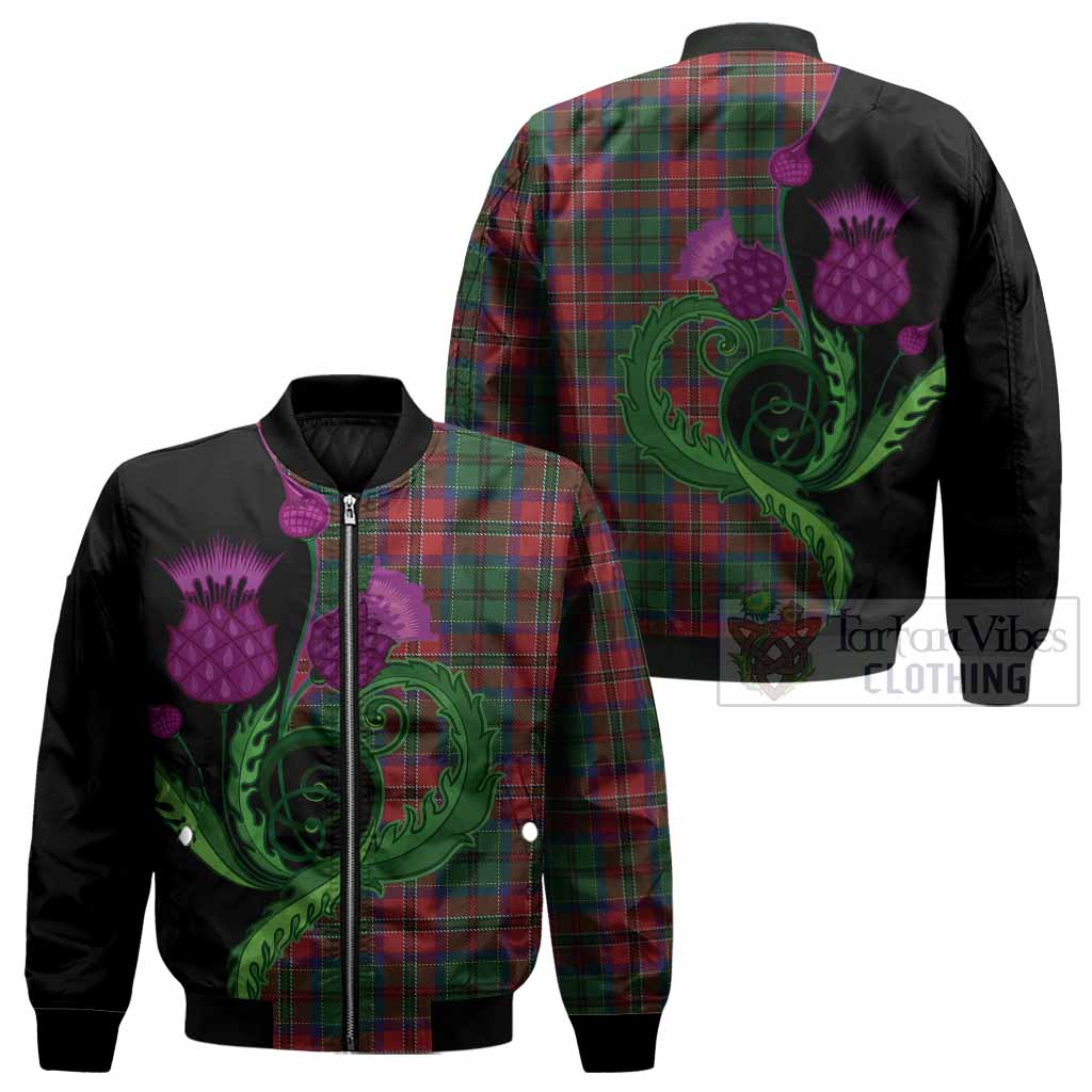 MacCulloch (McCulloch) Tartan Bomber Jacket Traditional Scottish Thistle