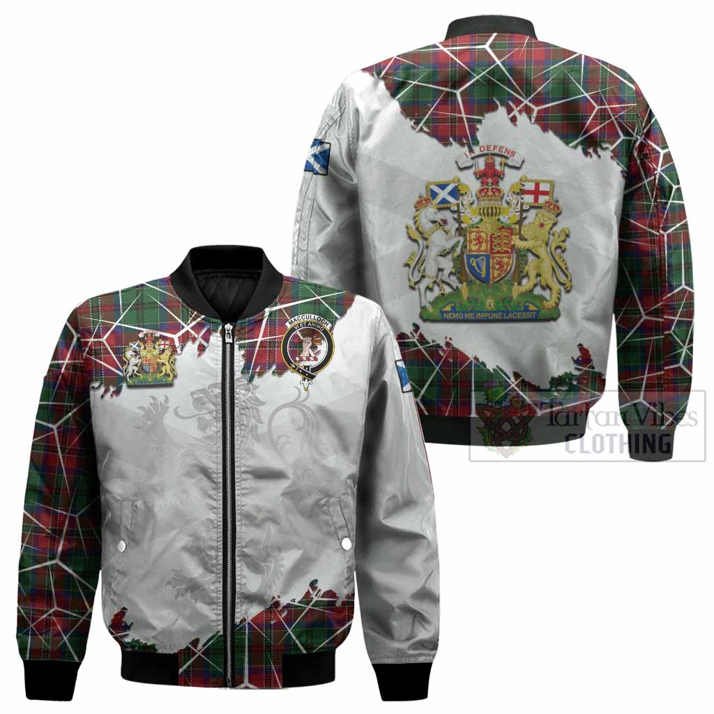 MacCulloch (McCulloch) Tartan Bomber Jacket with Family Crest and Lion Rampant Grunge Style