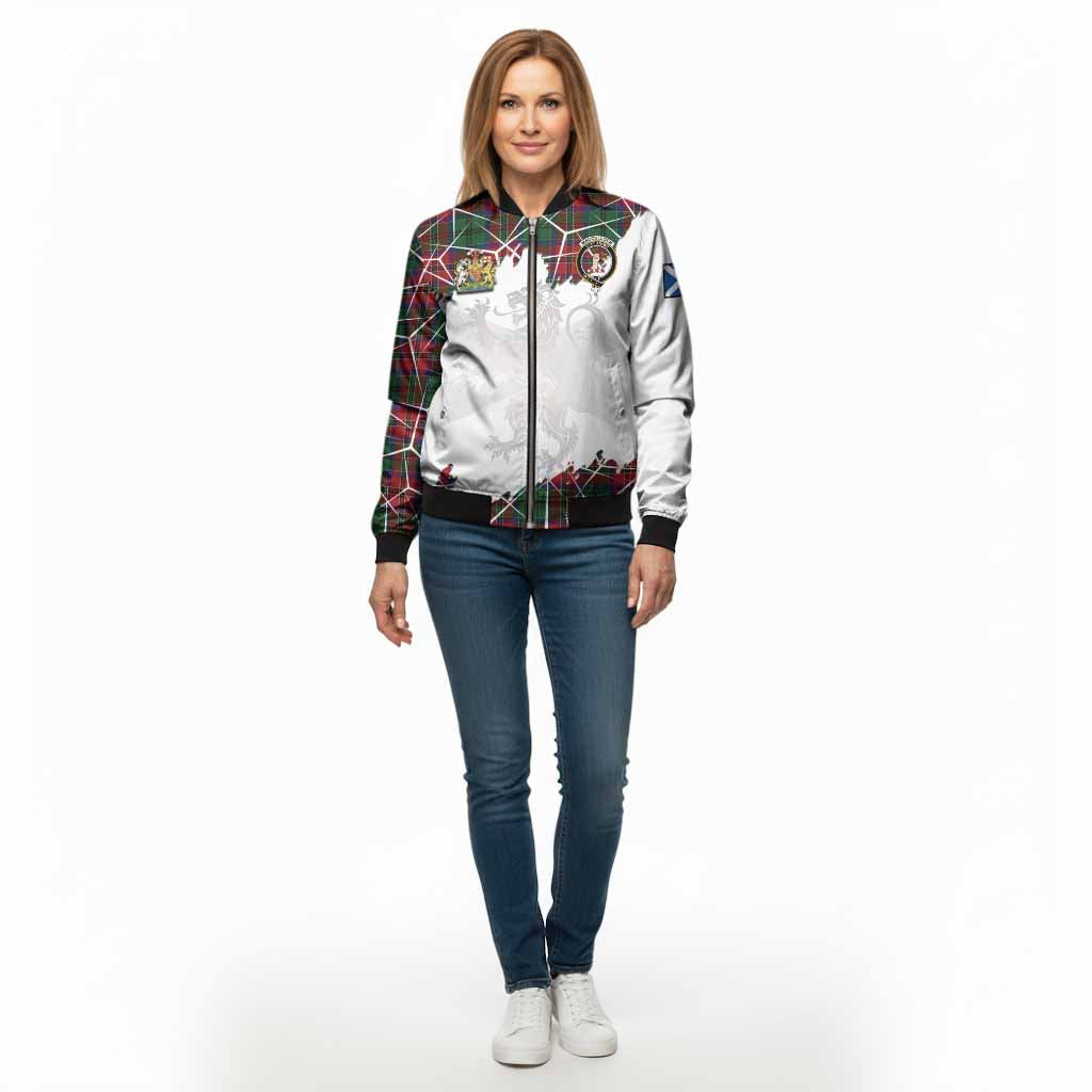 MacCulloch (McCulloch) Tartan Bomber Jacket with Family Crest and Lion Rampant Grunge Style