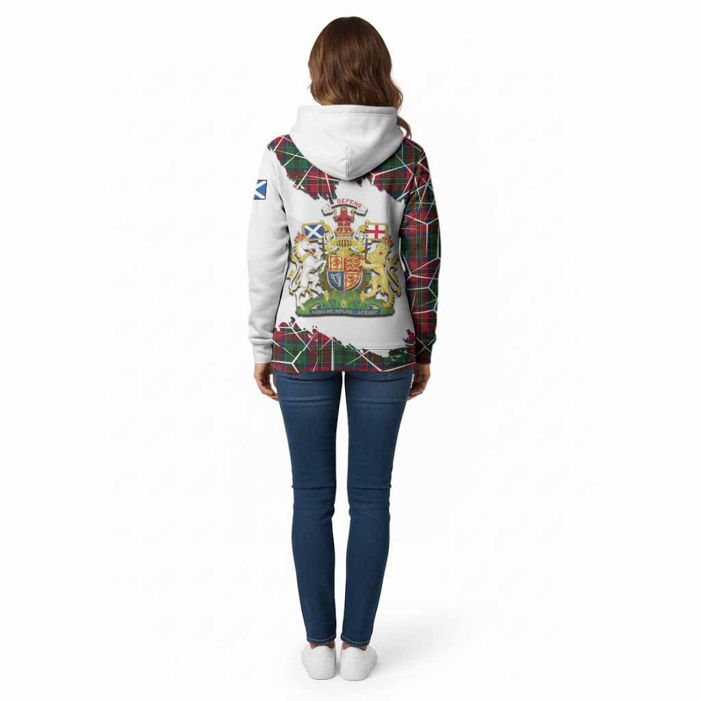 MacCulloch (McCulloch) Tartan Cotton Hoodie with Family Crest and Lion Rampant Grunge Style