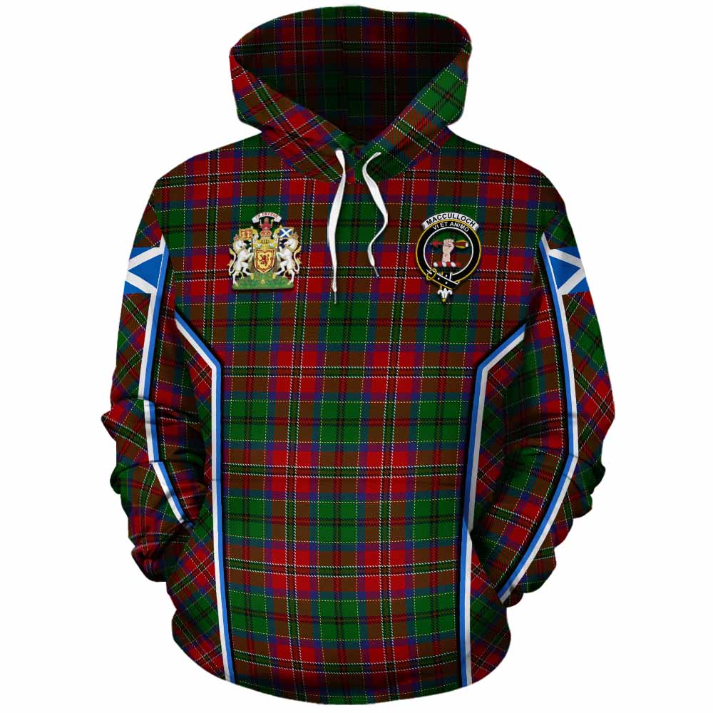 MacCulloch (McCulloch) Tartan Crest Cotton Hoodie Scotland Coat of Arm Flag Style - Tartan Vibes Clothing