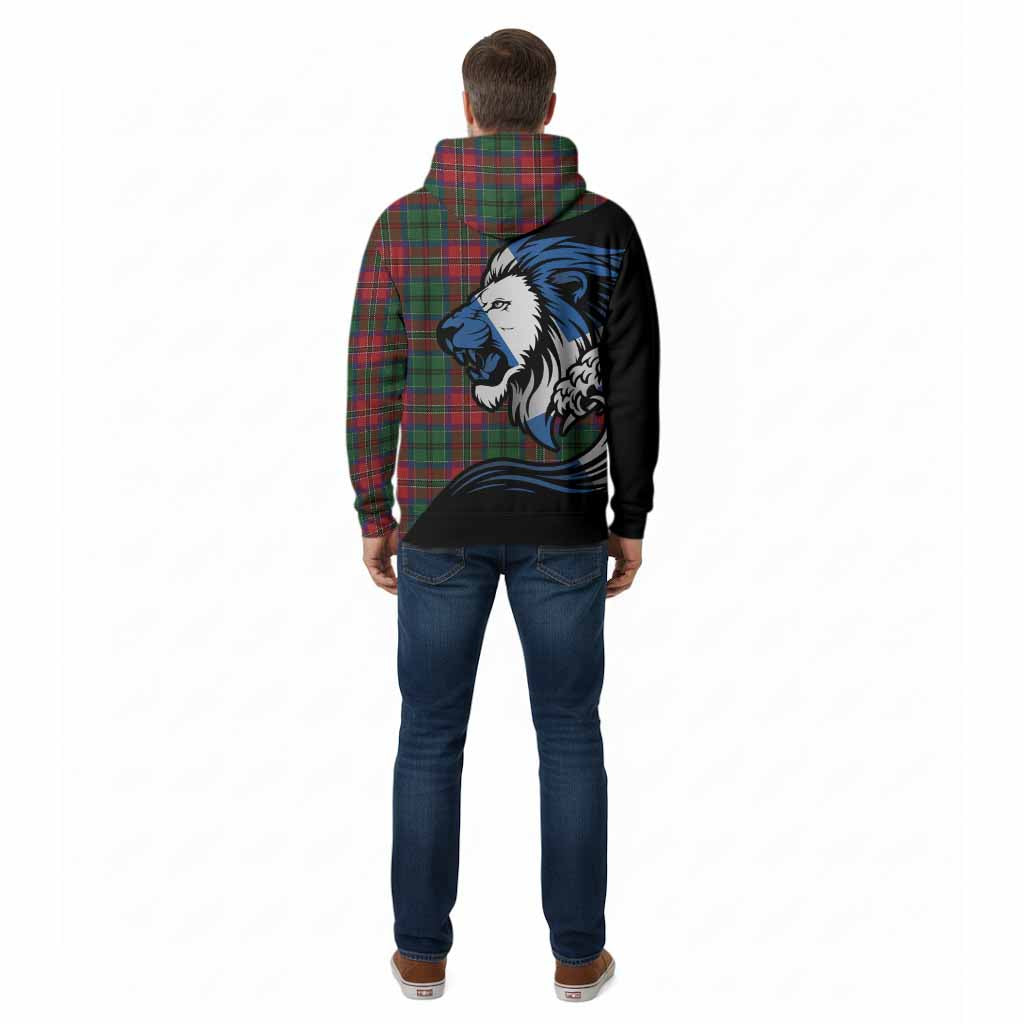 MacCulloch (McCulloch) Tartan Crest Cotton Hoodie Scottish Golden Lions Wave Flow