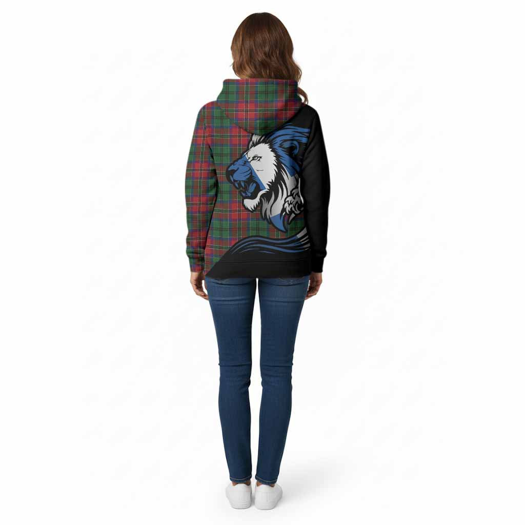 MacCulloch (McCulloch) Tartan Crest Cotton Hoodie Scottish Golden Lions Wave Flow