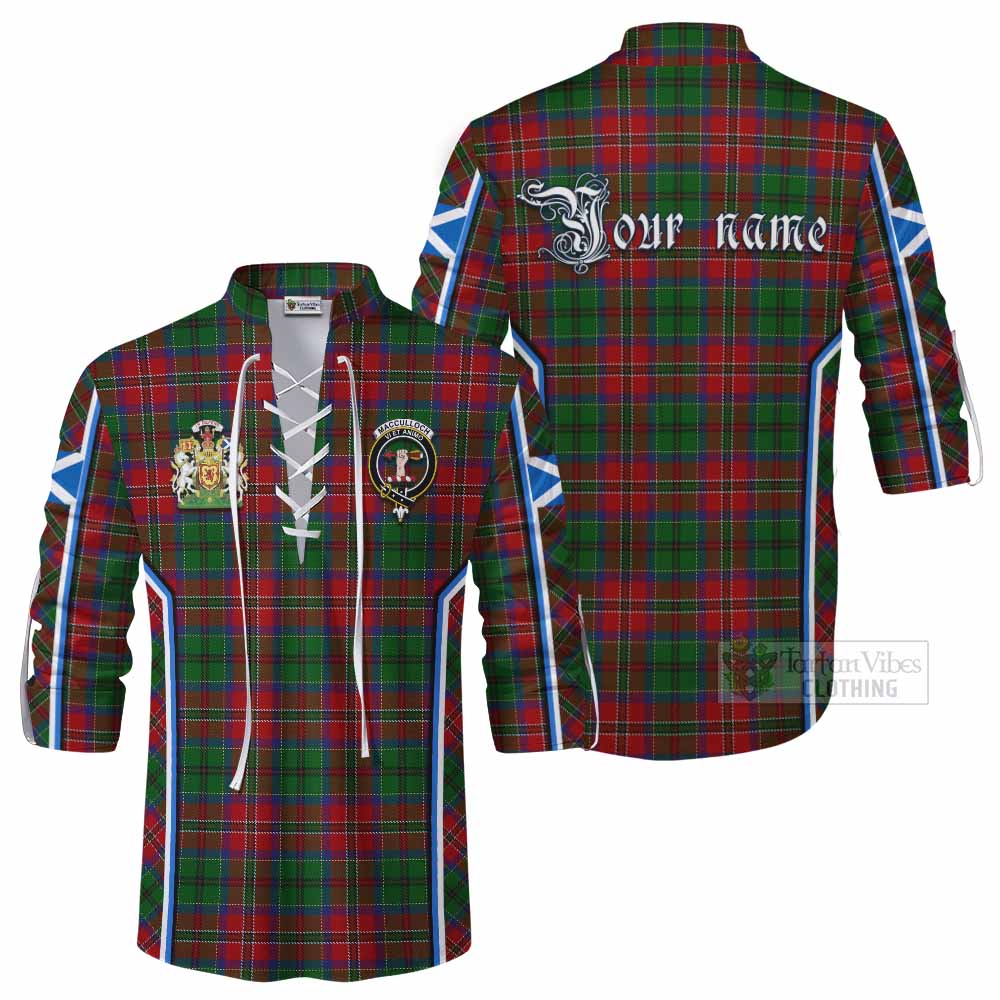 MacCulloch (McCulloch) Tartan Crest Ghillie Kilt Shirt Scotland Coat of Arm Flag Style - Tartan Vibes Clothing