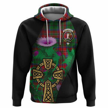 MacCulloch (McCulloch) Tartan Crest Hoodie Celtic Cross Thistle Flowers