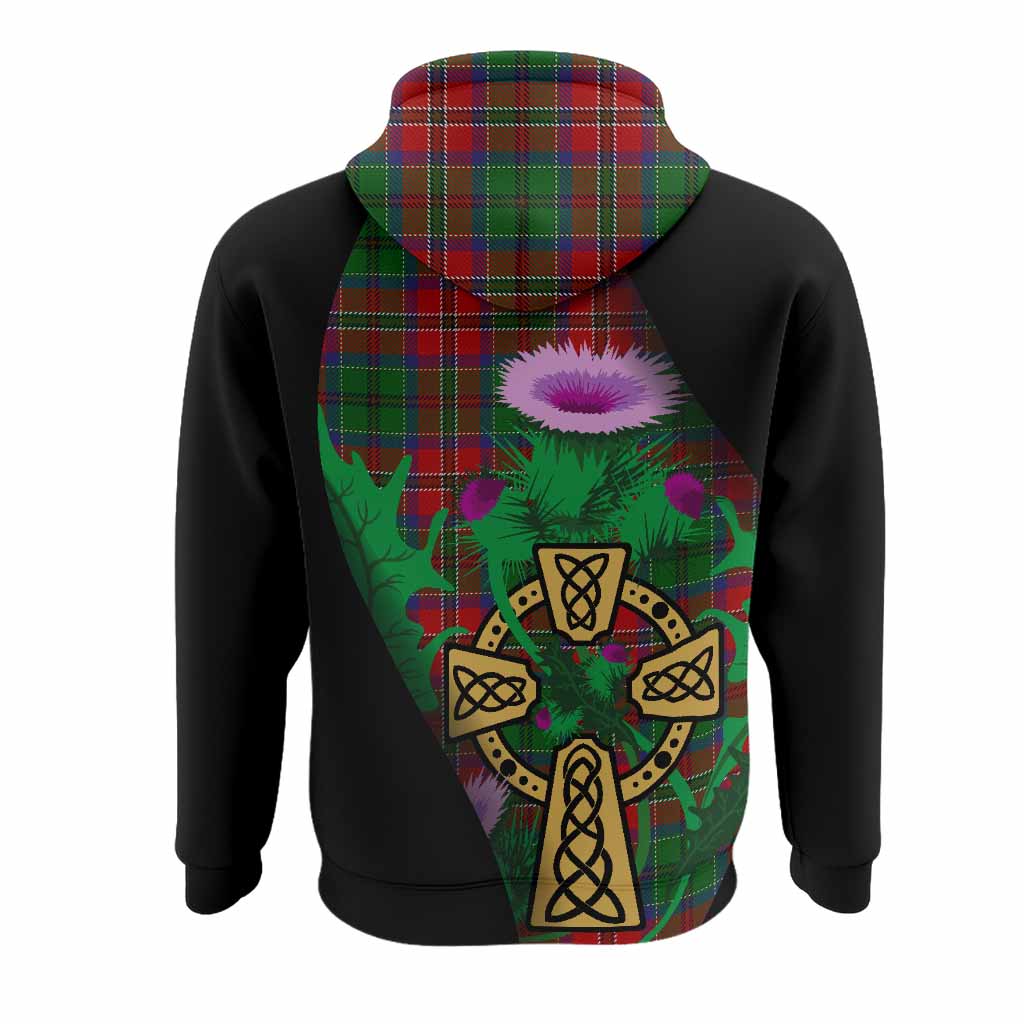 MacCulloch (McCulloch) Tartan Crest Hoodie Celtic Cross Thistle Flowers
