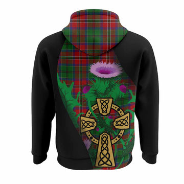 MacCulloch (McCulloch) Tartan Crest Hoodie Celtic Cross Thistle Flowers