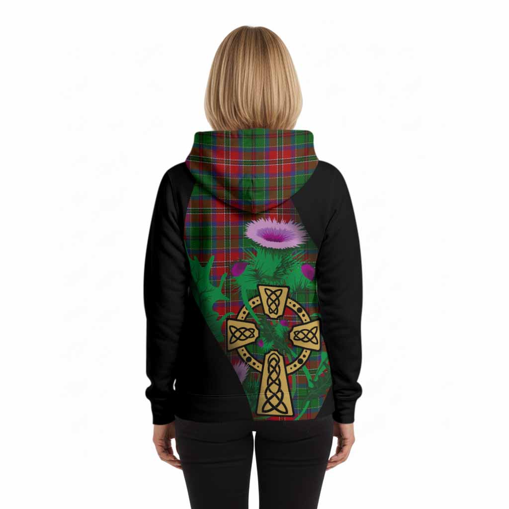 MacCulloch (McCulloch) Tartan Crest Hoodie Celtic Cross Thistle Flowers