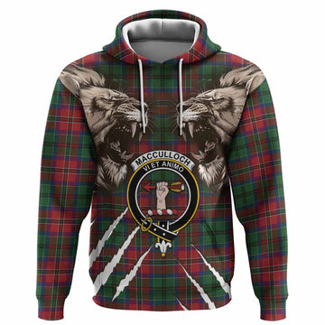 MacCulloch (McCulloch) Tartan Crest Hoodie Ferocious Lion Style