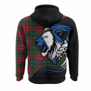 MacCulloch (McCulloch) Tartan Crest Hoodie Scottish Golden Lions Wave Flow