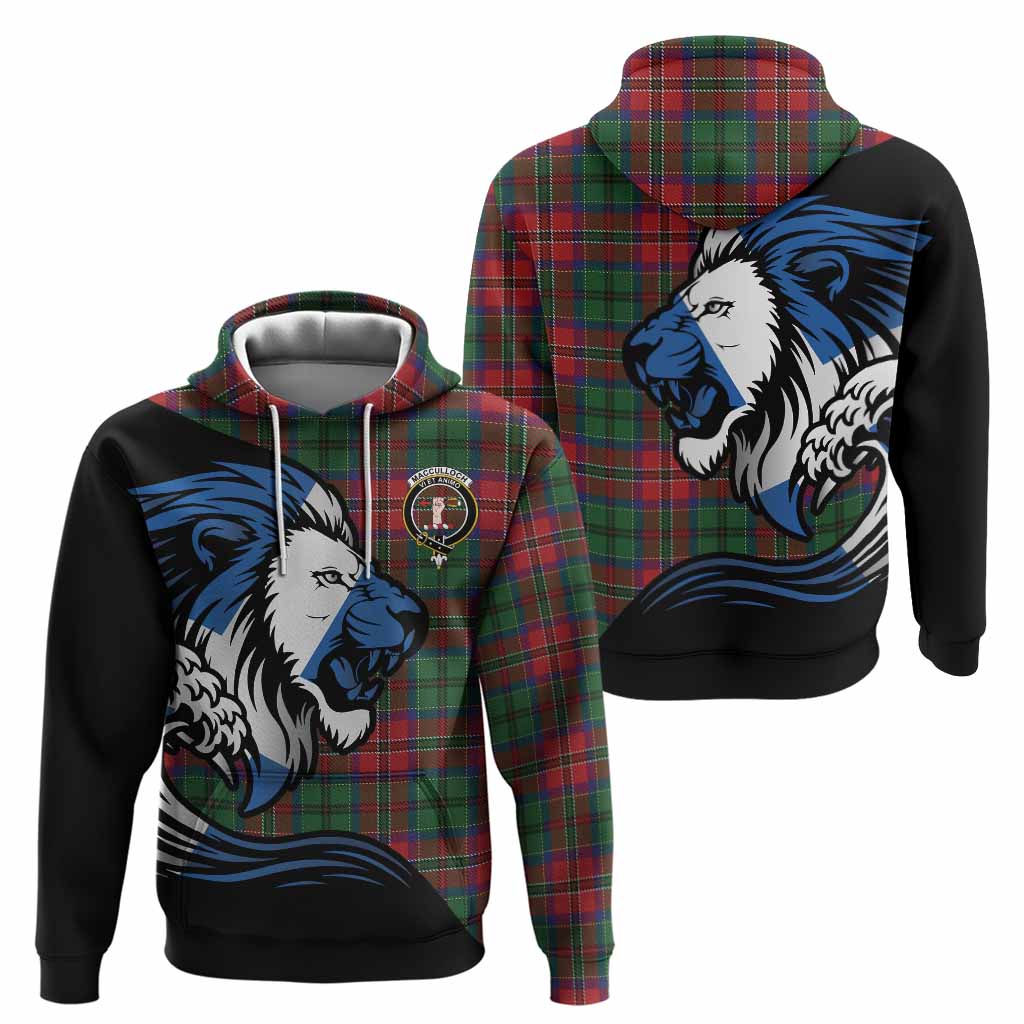 MacCulloch (McCulloch) Tartan Crest Hoodie Scottish Golden Lions Wave Flow