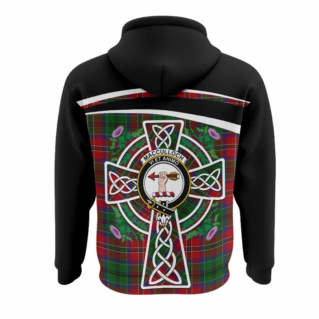 MacCulloch (McCulloch) Tartan Crest Hoodie Scottish Thistle Celtic Cross Alba Gu Brath