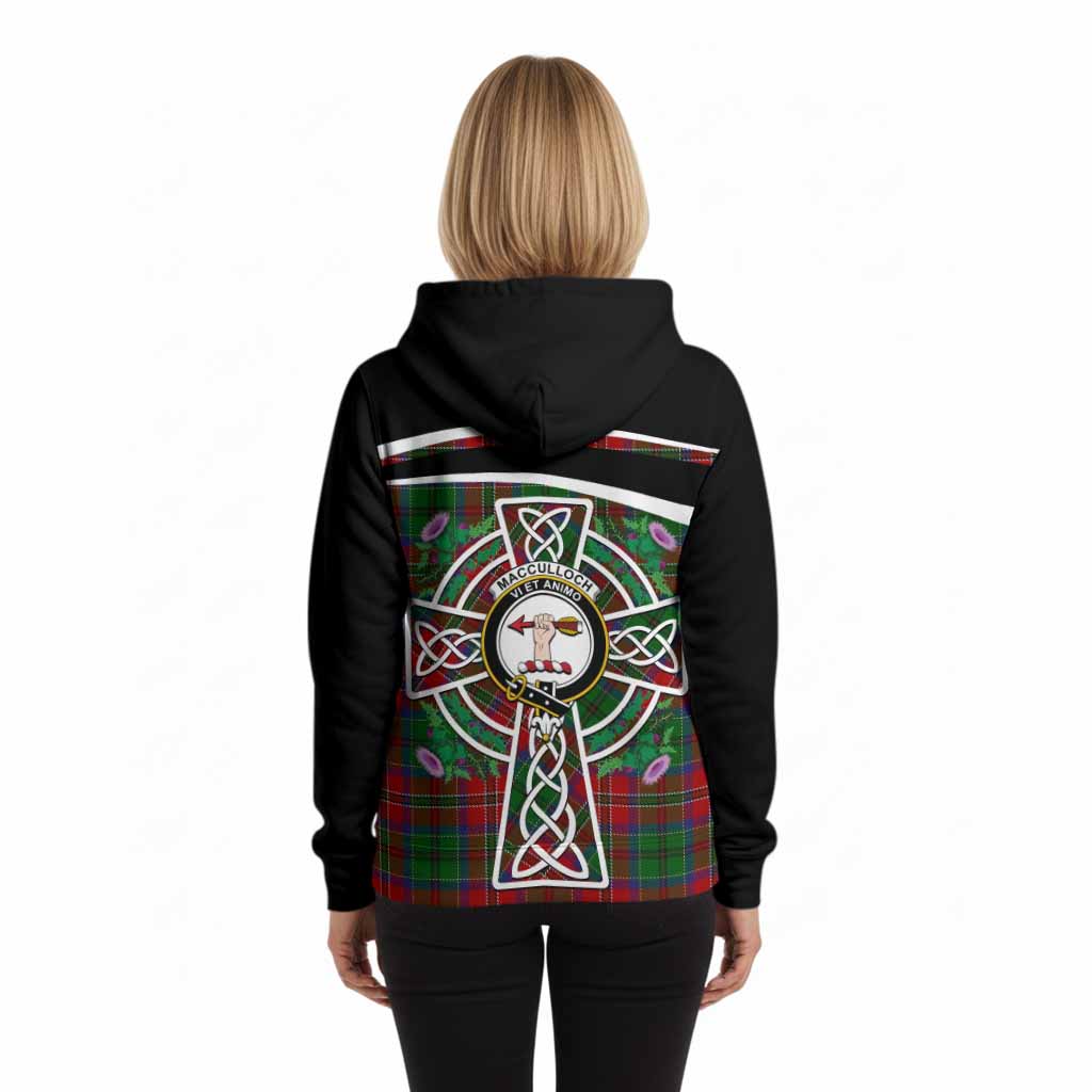 MacCulloch (McCulloch) Tartan Crest Hoodie Scottish Thistle Celtic Cross Alba Gu Brath