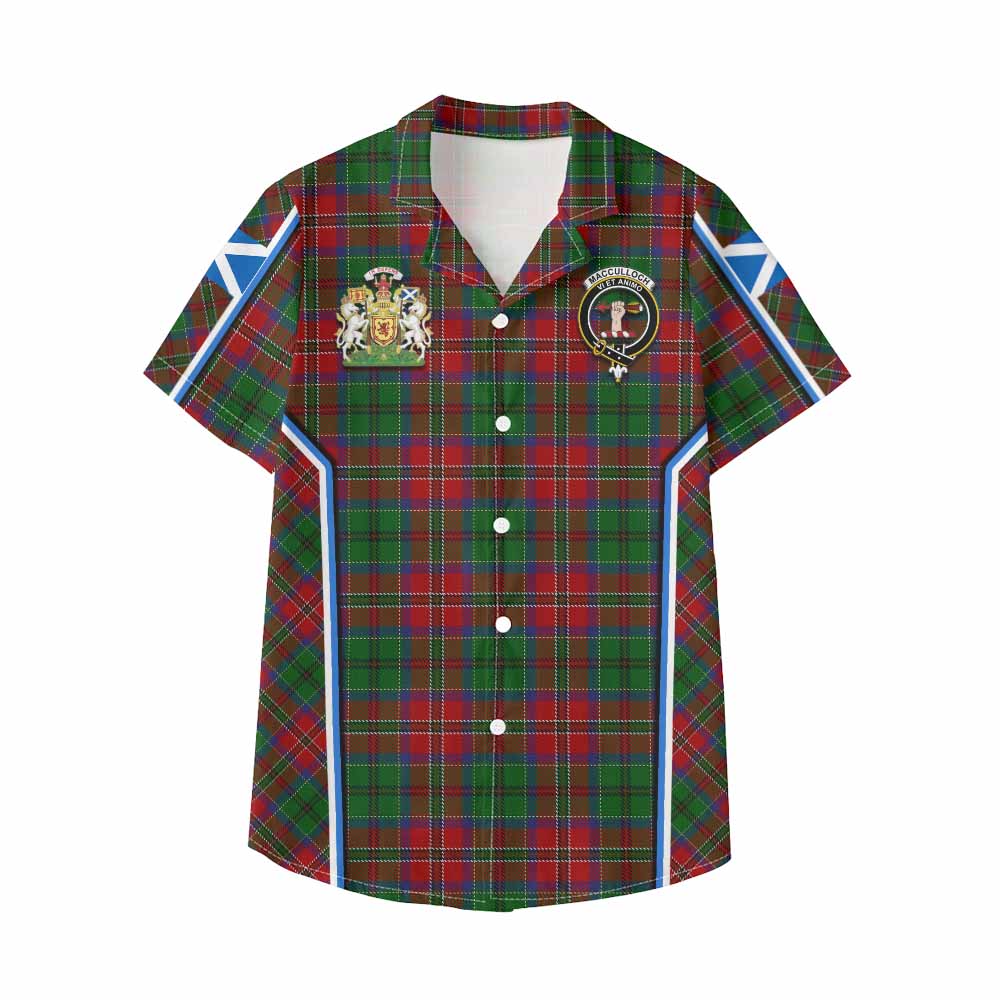 MacCulloch (McCulloch) Tartan Crest Kid Hawaiian Shirt Scotland Coat of Arm Flag Style - Tartan Vibes Clothing