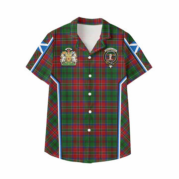MacCulloch (McCulloch) Tartan Crest Kid Hawaiian Shirt Scotland Coat of Arm Flag Style