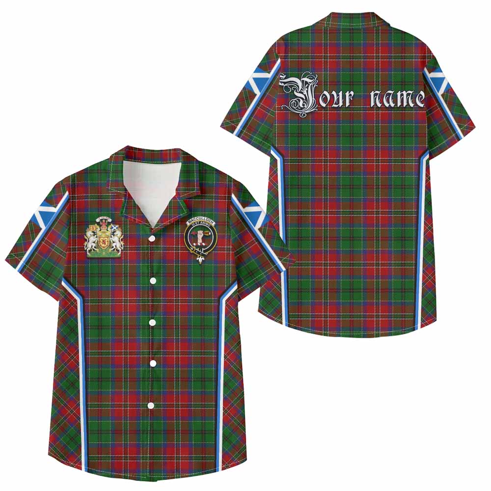 MacCulloch (McCulloch) Tartan Crest Kid Hawaiian Shirt Scotland Coat of Arm Flag Style - Tartan Vibes Clothing