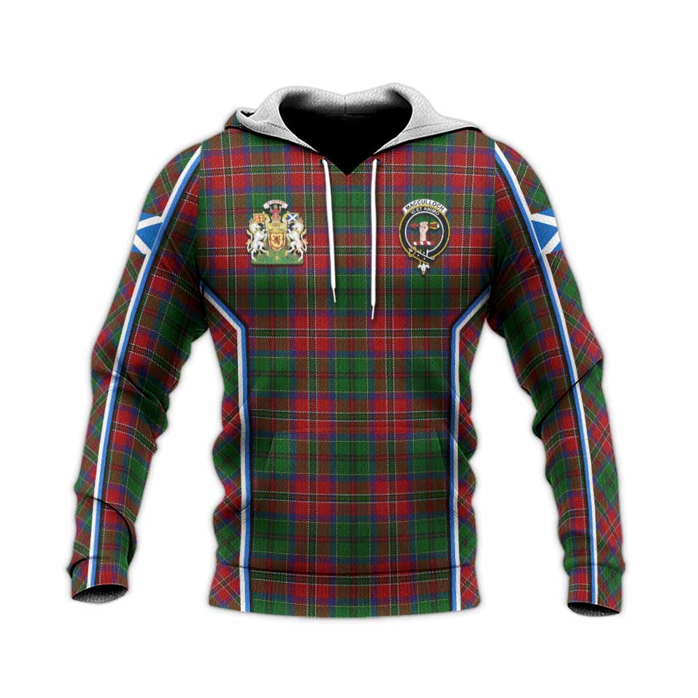MacCulloch (McCulloch) Tartan Crest Knitted Hoodie Scotland Coat of Arm Flag Style - Tartan Vibes Clothing