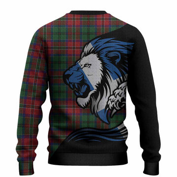 MacCulloch (McCulloch) Tartan Crest Knitted Sweater Scottish Golden Lions Wave Flow