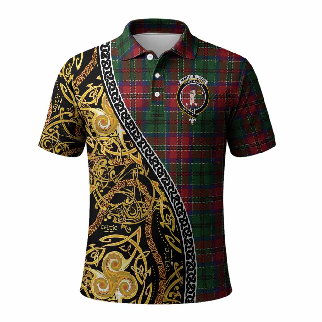 MacCulloch (McCulloch) Tartan Crest Polo Shirt Celtic Knot and Triple Trickle Spiral Symbols