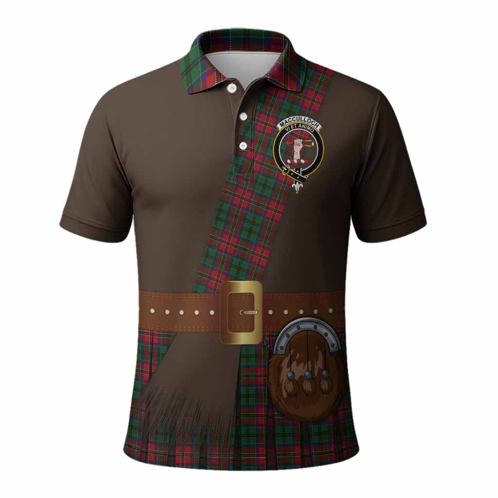 MacCulloch (McCulloch) Tartan Crest Polo Shirt Kilt Costume Style