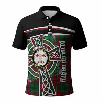 MacCulloch (McCulloch) Tartan Crest Polo Shirt Scottish Thistle Celtic Cross Alba Gu Brath