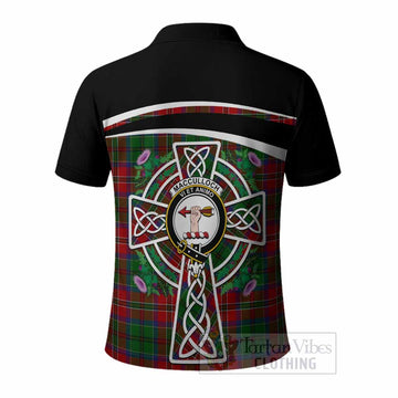 MacCulloch (McCulloch) Tartan Crest Polo Shirt Scottish Thistle Celtic Cross Alba Gu Brath