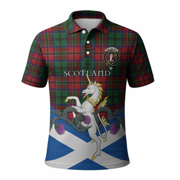 MacCulloch (McCulloch) Tartan Crest Polo Shirt Scottish Unicorn With Thistle
