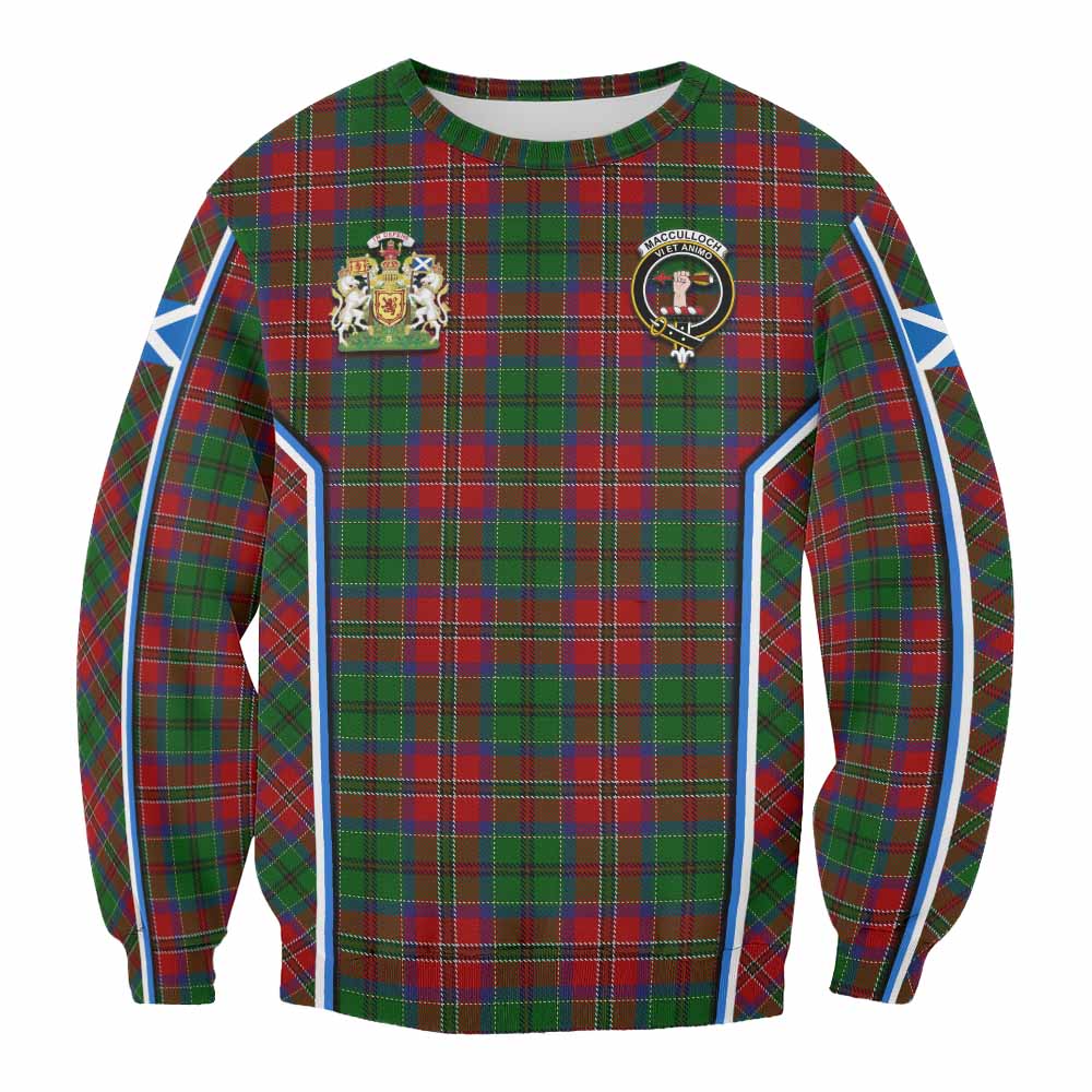 MacCulloch (McCulloch) Tartan Crest Sweatshirt Scotland Coat of Arm Flag Style - Tartan Vibes Clothing