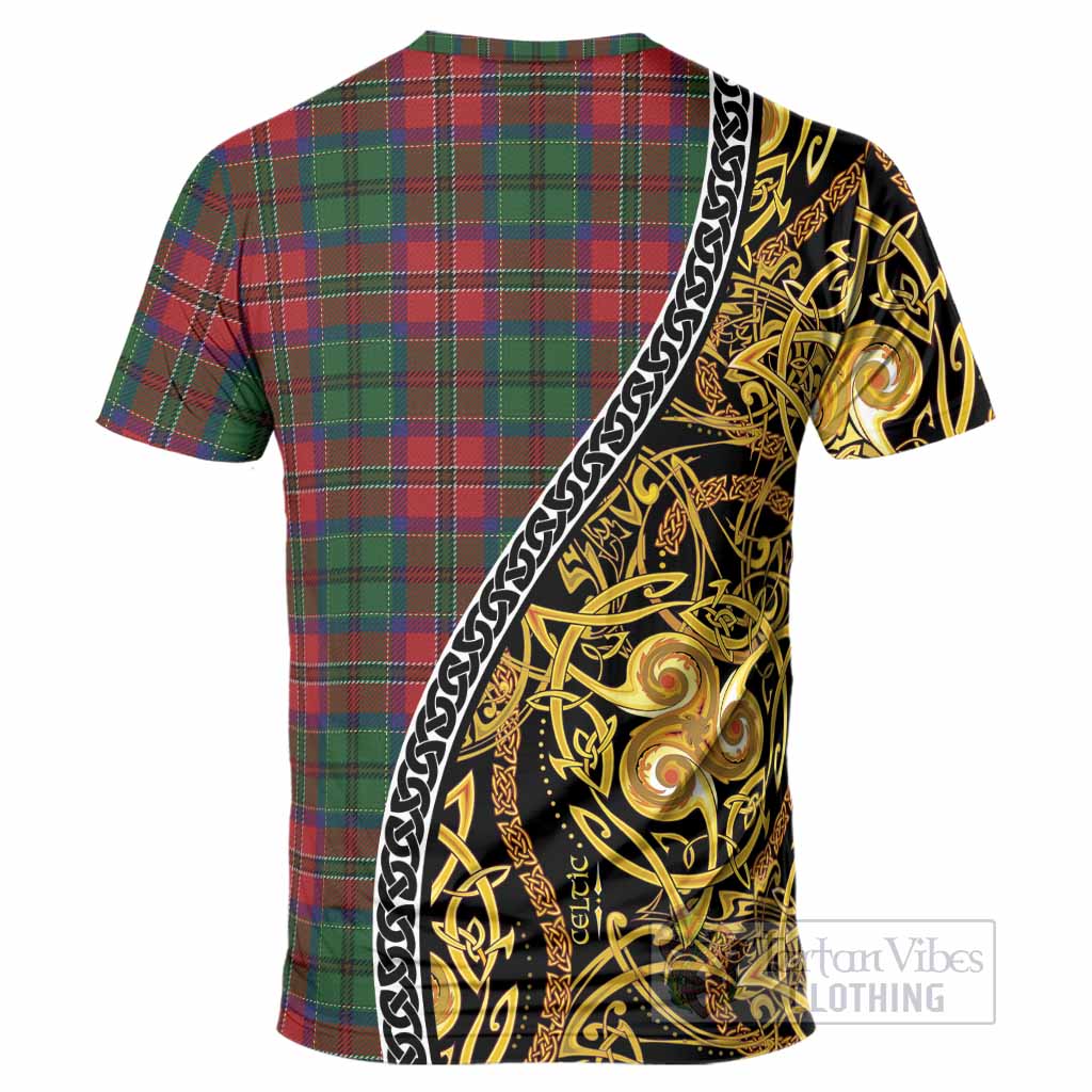 MacCulloch (McCulloch) Tartan Crest T-Shirt Celtic Knot and Triple Trickle Spiral Symbols