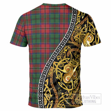 MacCulloch (McCulloch) Tartan Crest T-Shirt Celtic Knot and Triple Trickle Spiral Symbols
