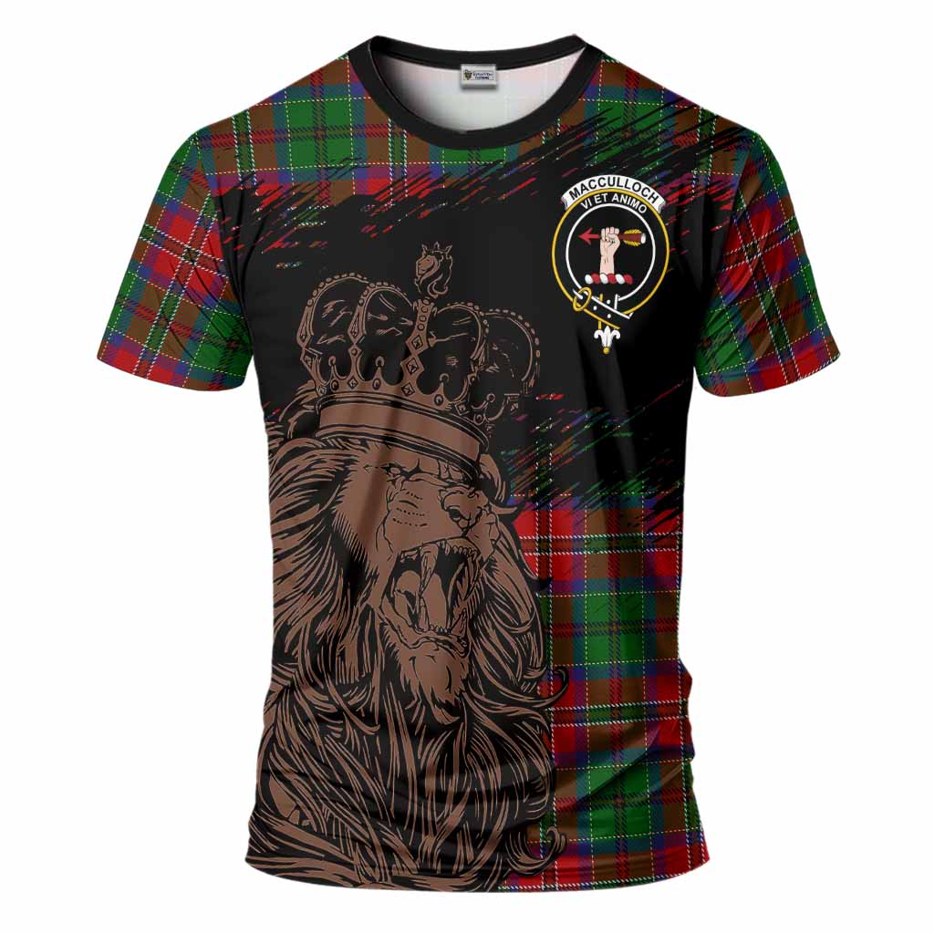 MacCulloch (McCulloch) Tartan Crest T-Shirt Crowned Lion Heritage Style