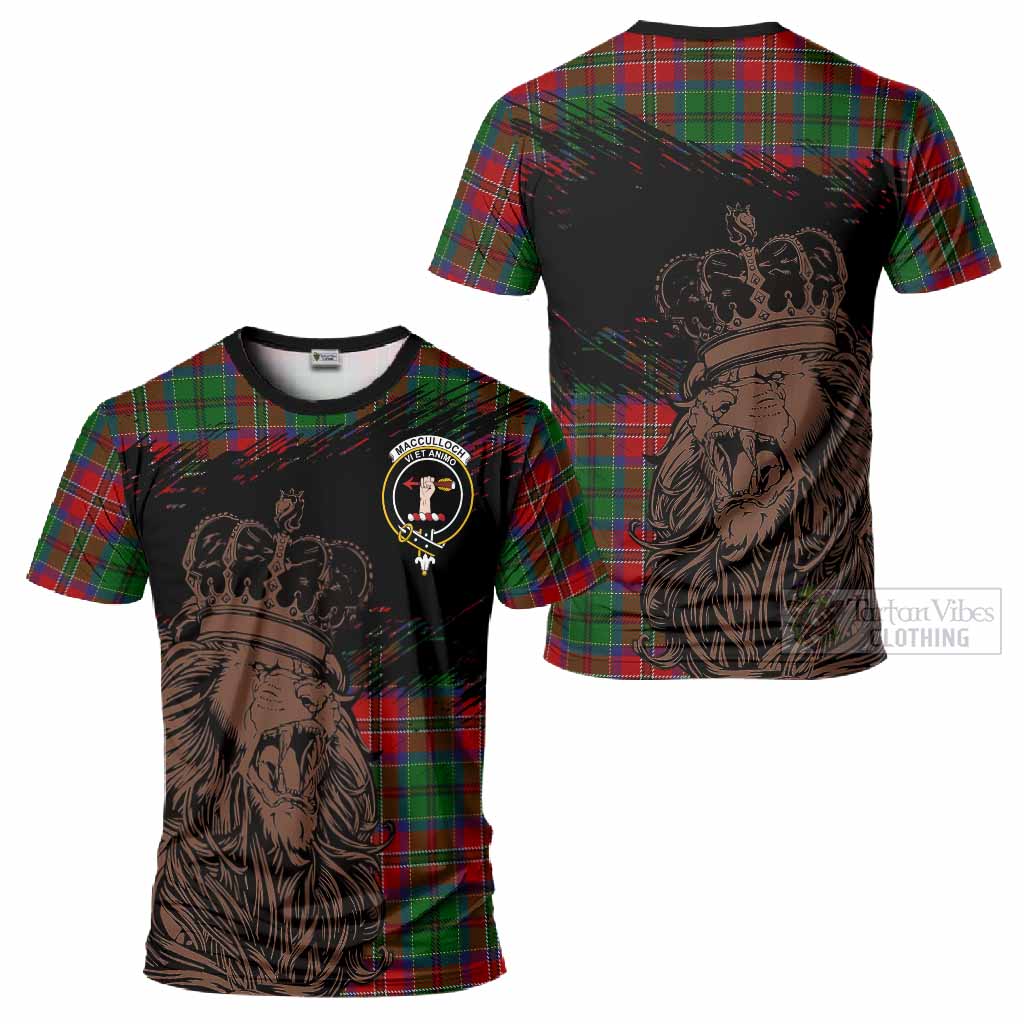 MacCulloch (McCulloch) Tartan Crest T-Shirt Crowned Lion Heritage Style