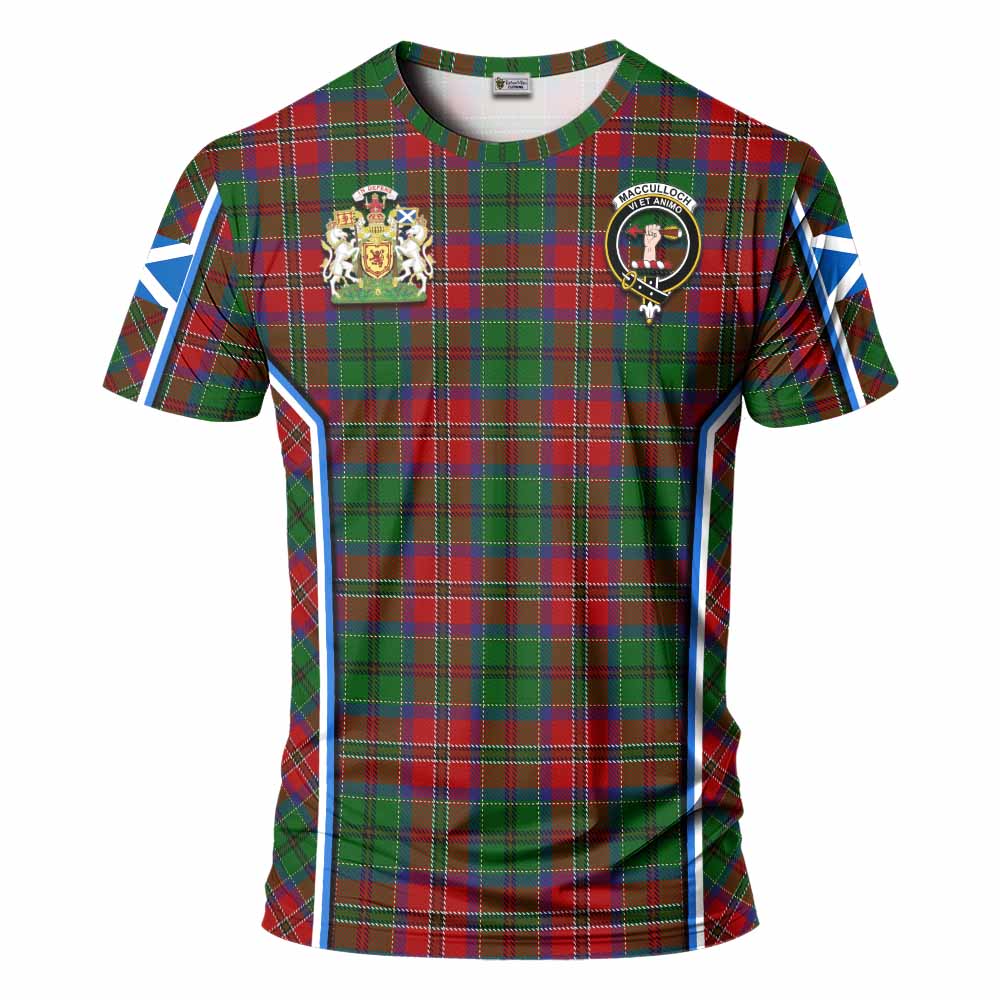 MacCulloch (McCulloch) Tartan Crest T-shirt Scotland Coat of Arm Flag Style - Tartan Vibes Clothing