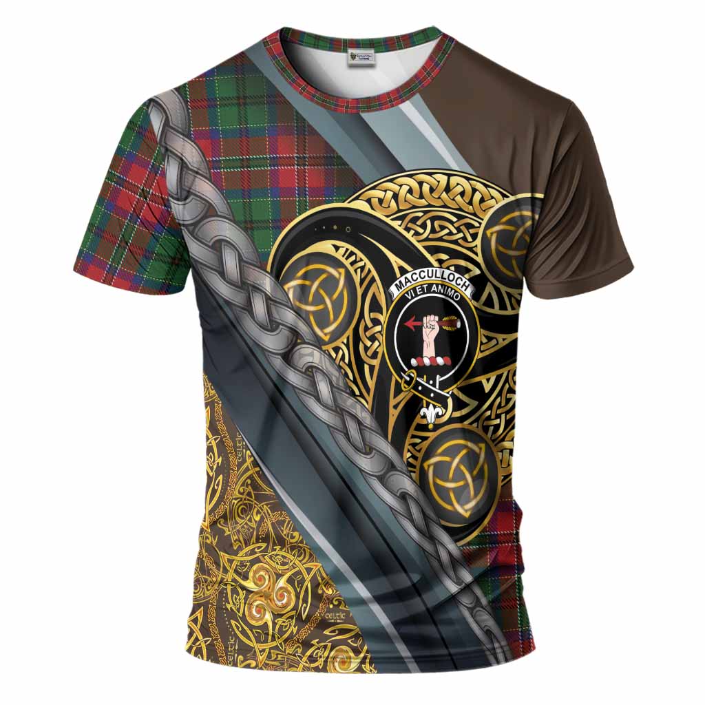 MacCulloch (McCulloch) Tartan Crest T-Shirt Scottish Triskele Celtic