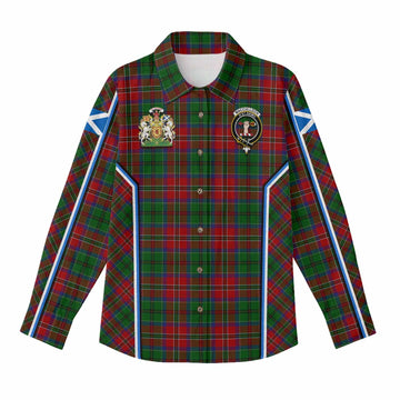 MacCulloch (McCulloch) Tartan Crest Women Casual Shirt Scotland Coat of Arm Flag Style - Tartan Vibes Clothing
