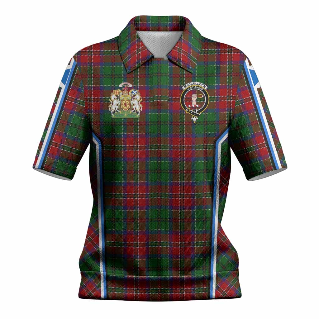MacCulloch (McCulloch) Tartan Crest Women’s Polo Sweater Top Scotland Coat of Arm Flag Style