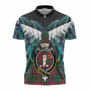 MacCulloch (McCulloch) Tartan Crest Zipper Polo Shirt New Zealand Maori Korowai Cloak