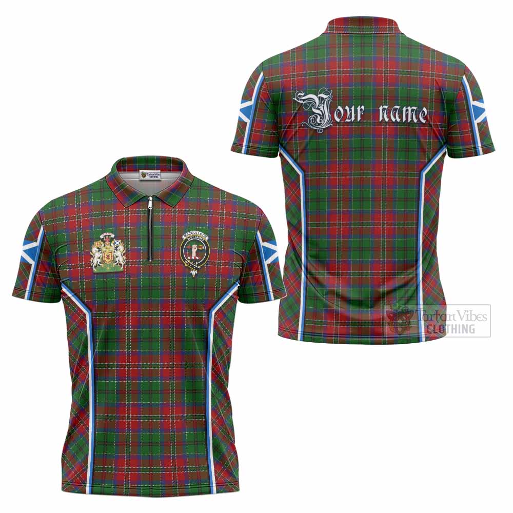 MacCulloch (McCulloch) Tartan Crest Zipper Polo Shirt Scotland Coat of Arm Flag Style - Tartan Vibes Clothing