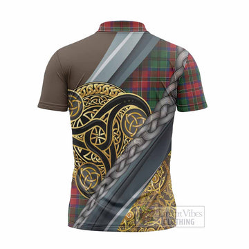 MacCulloch (McCulloch) Tartan Crest Zipper Polo Shirt Scottish Triskele Celtic
