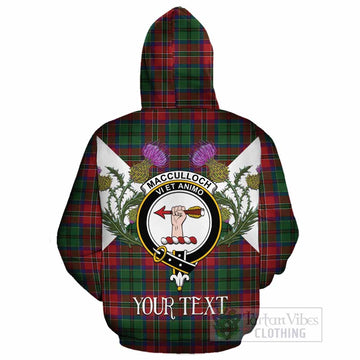 MacCulloch (McCulloch) Tartan Family Crest Cotton Hoodie Scottish Burns Night Thistle Floral