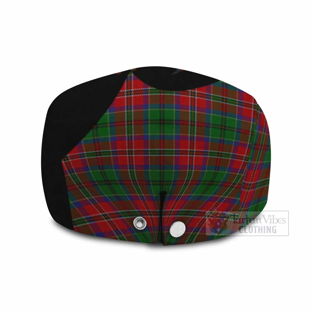 MacCulloch (McCulloch) Tartan Family Crest Flat Cap, Jeff Cap Scotland Thistle Floral