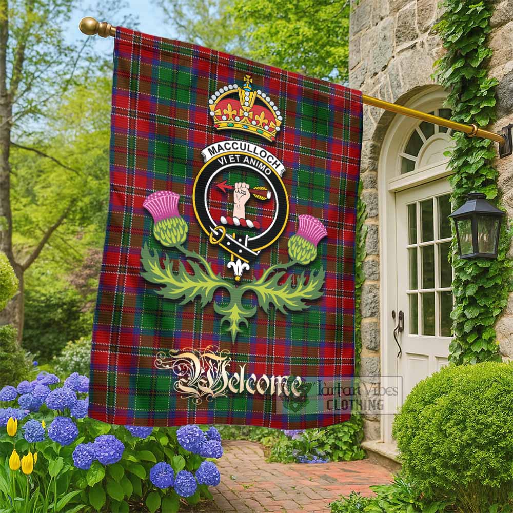 MacCulloch (McCulloch) Tartan Family Crest Garden Flag Royal Thistle Welcome Style